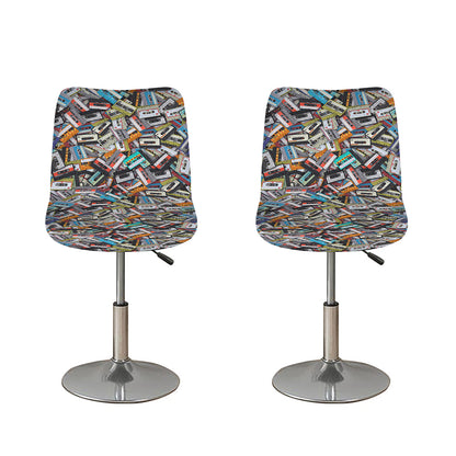 Old Cassette Tape Print Bar Stool Covers