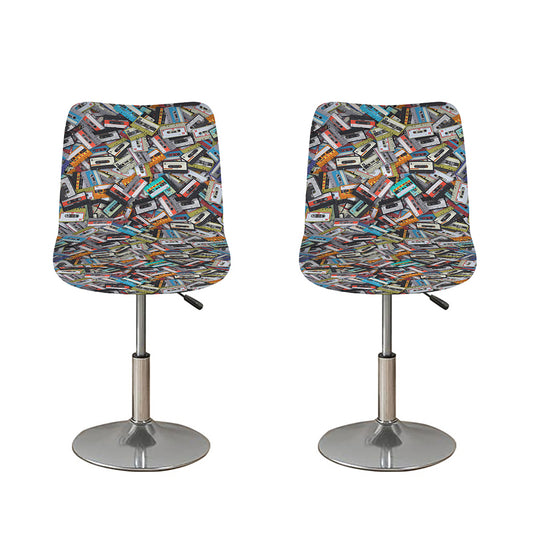 Old Cassette Tape Print Bar Stool Covers