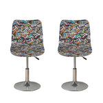 Old Cassette Tape Print Bar Stool Covers