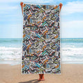 Old Cassette Tape Print Beach Towel