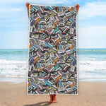Old Cassette Tape Print Beach Towel