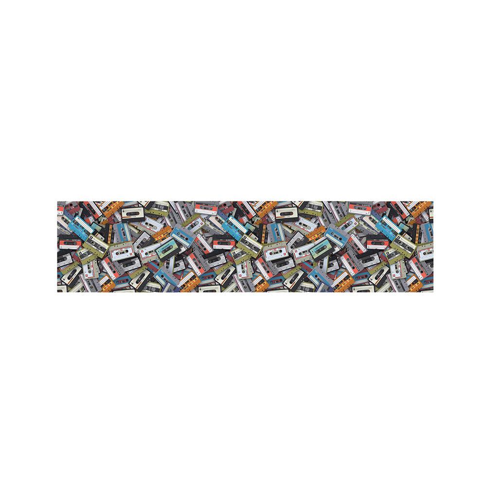 Old Cassette Tape Print Bed Runner