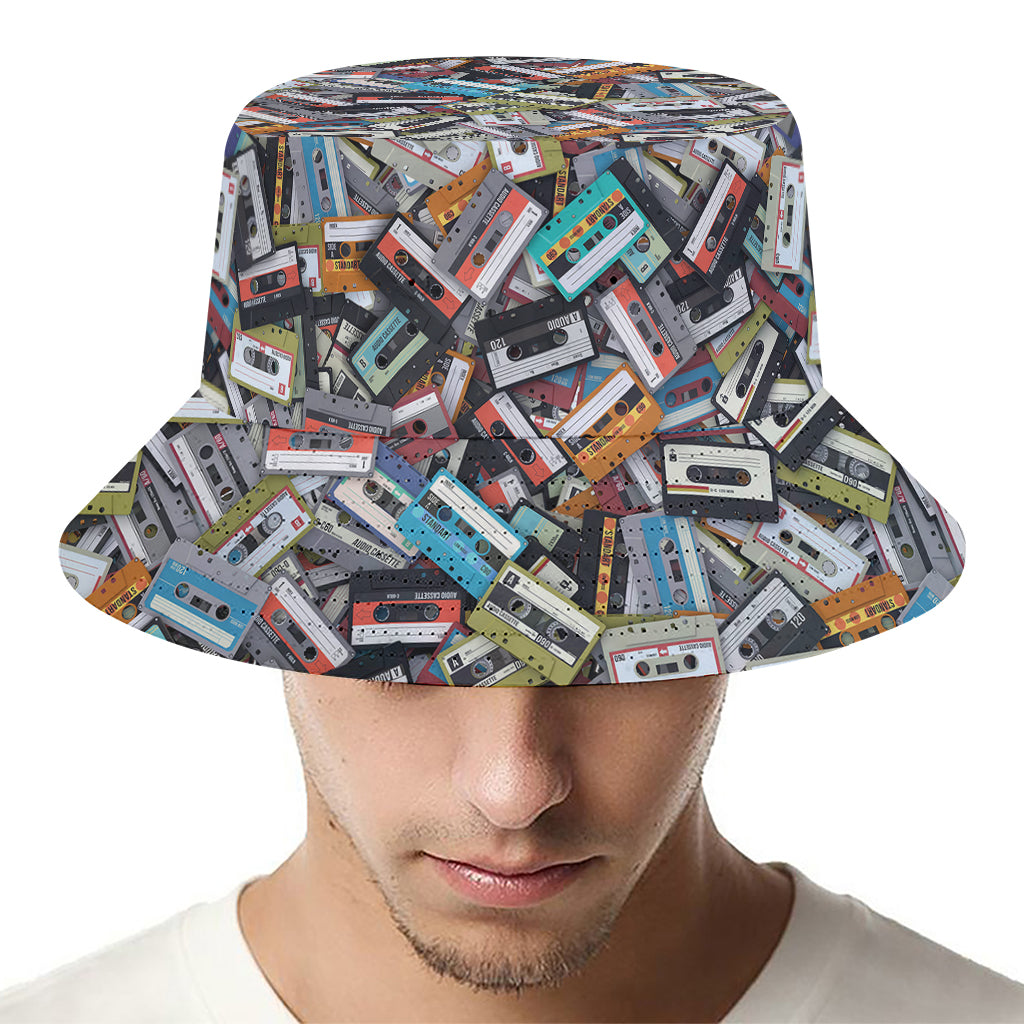 Old Cassette Tape Print Bucket Hat