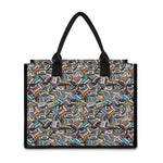 Old Cassette Tape Print Canvas Tote Bag