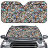 Old Cassette Tape Print Car Windshield Sun Shade