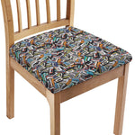 Old Cassette Tape Print Chair Cushion Cover