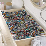 Old Cassette Tape Print Changing Pad Cover