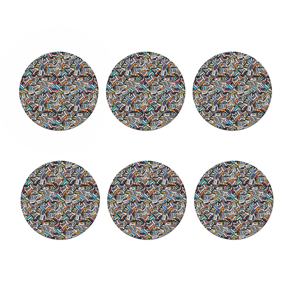 Old Cassette Tape Print Coaster Set
