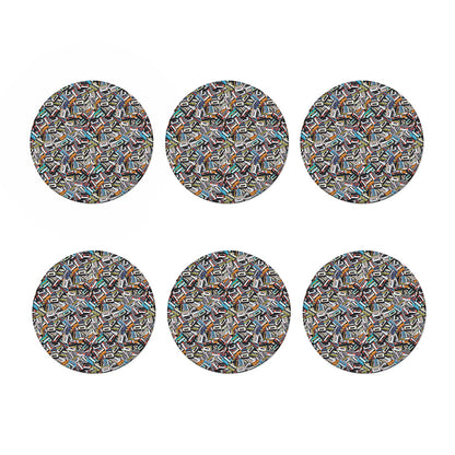 Old Cassette Tape Print Coaster Set