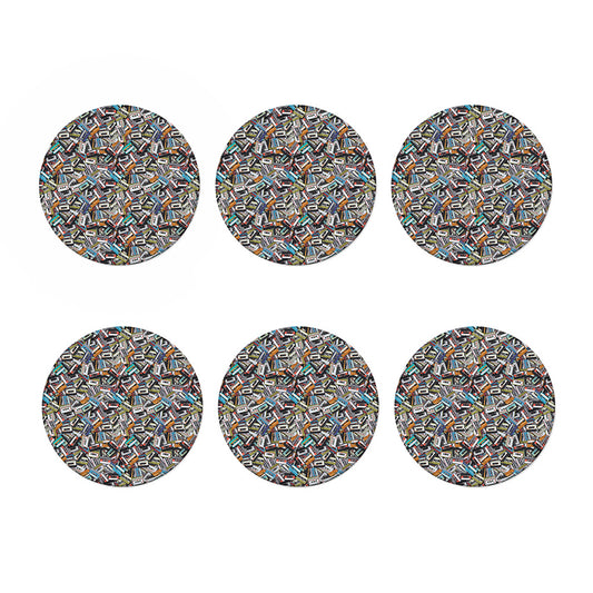 Old Cassette Tape Print Coaster Set