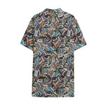 Old Cassette Tape Print Cotton Hawaiian Shirt