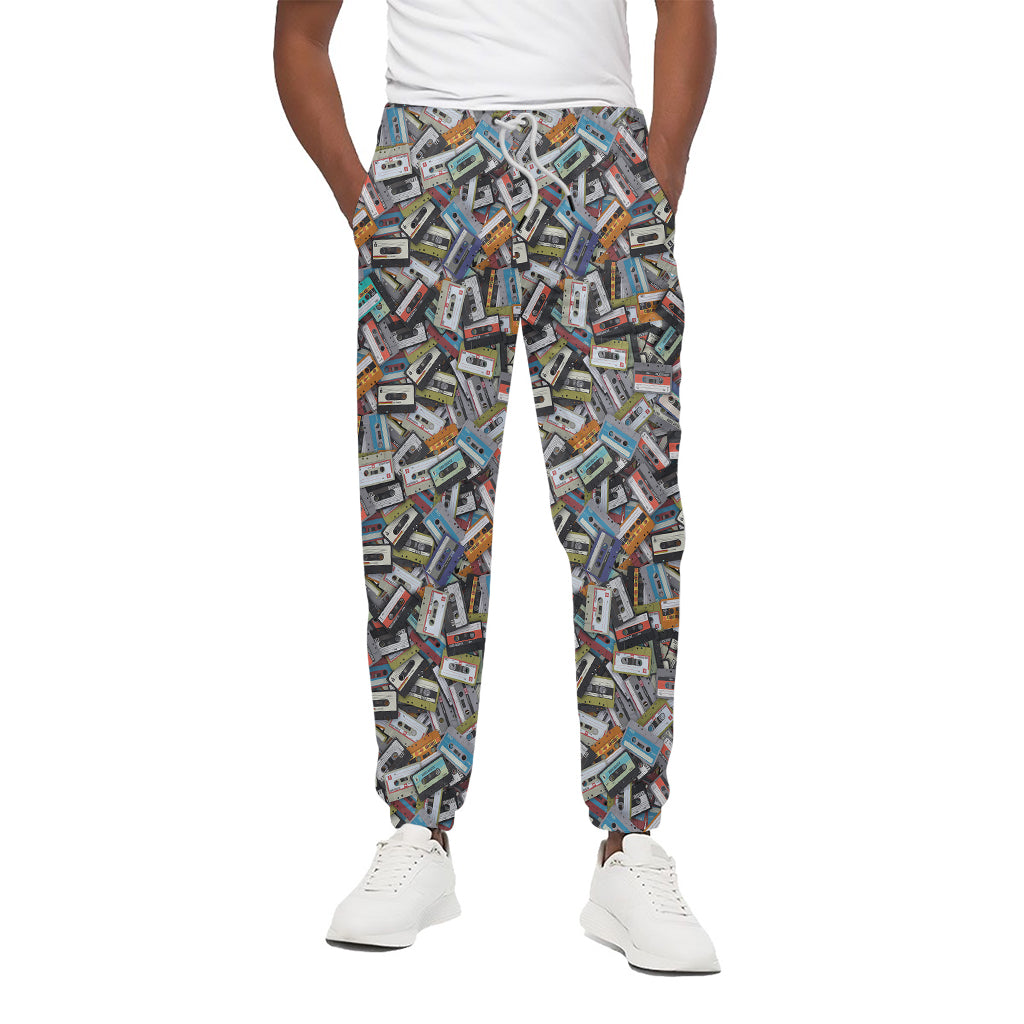 Old Cassette Tape Print Cotton Pants