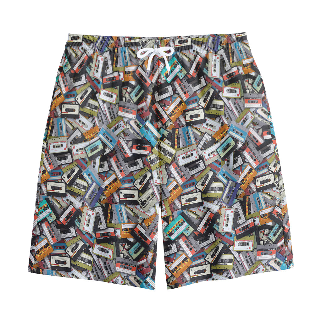 Old Cassette Tape Print Cotton Shorts