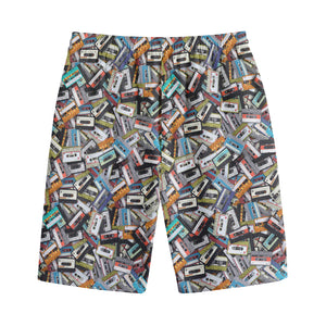 Old Cassette Tape Print Cotton Shorts