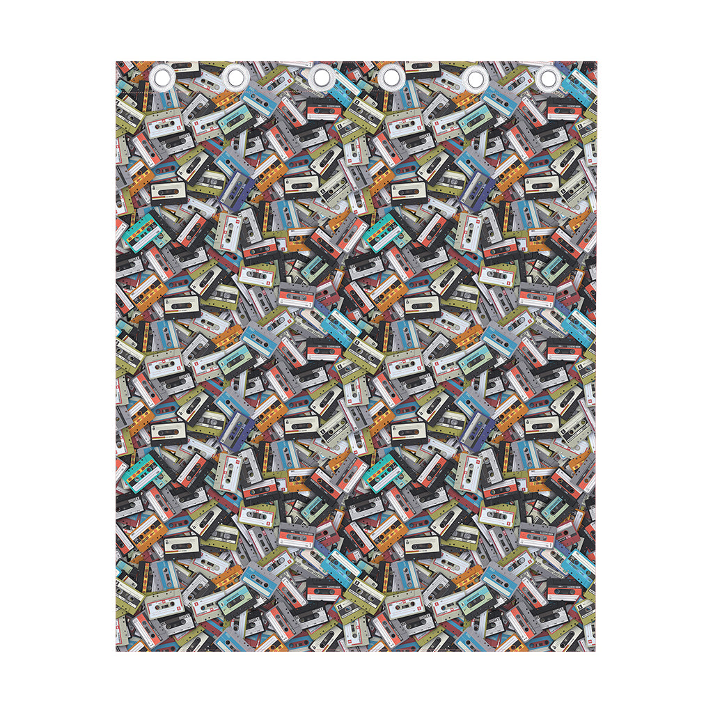 Old Cassette Tape Print Curtain