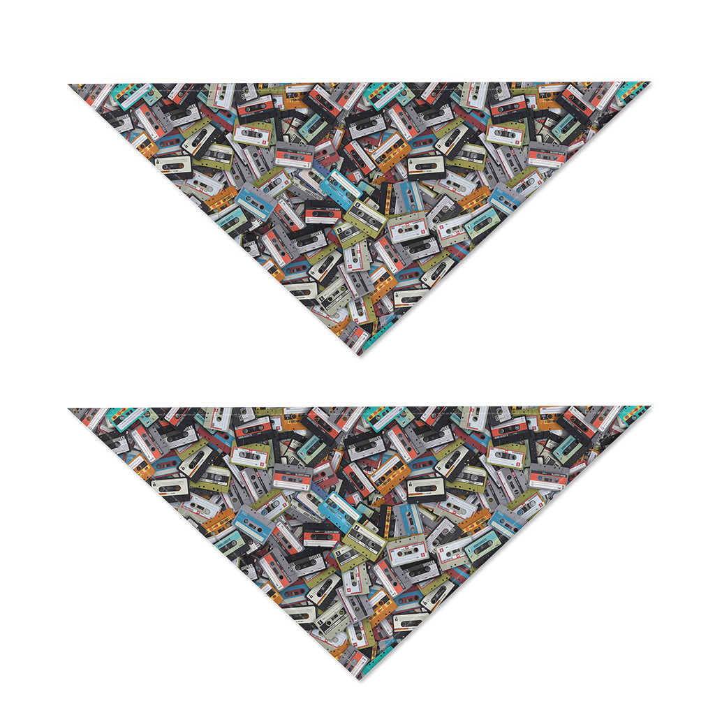 Old Cassette Tape Print Dog Bandana