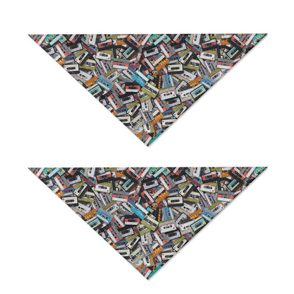 Old Cassette Tape Print Dog Bandana