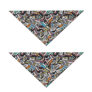 Old Cassette Tape Print Dog Bandana