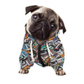 Old Cassette Tape Print Dog Zip Up Hoodie