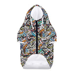 Old Cassette Tape Print Dog Zip Up Hoodie