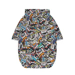 Old Cassette Tape Print Dog Zip Up Hoodie