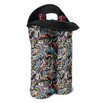 Old Cassette Tape Print Double Neoprene Wine Tote