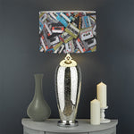 Old Cassette Tape Print Drum Lamp Shade