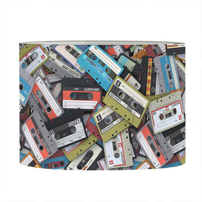 Old Cassette Tape Print Drum Lamp Shade