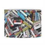 Old Cassette Tape Print Drum Lamp Shade