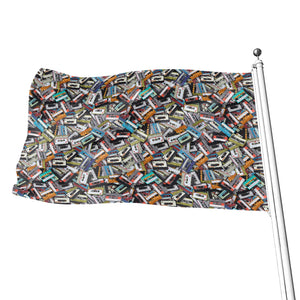 Old Cassette Tape Print Flag