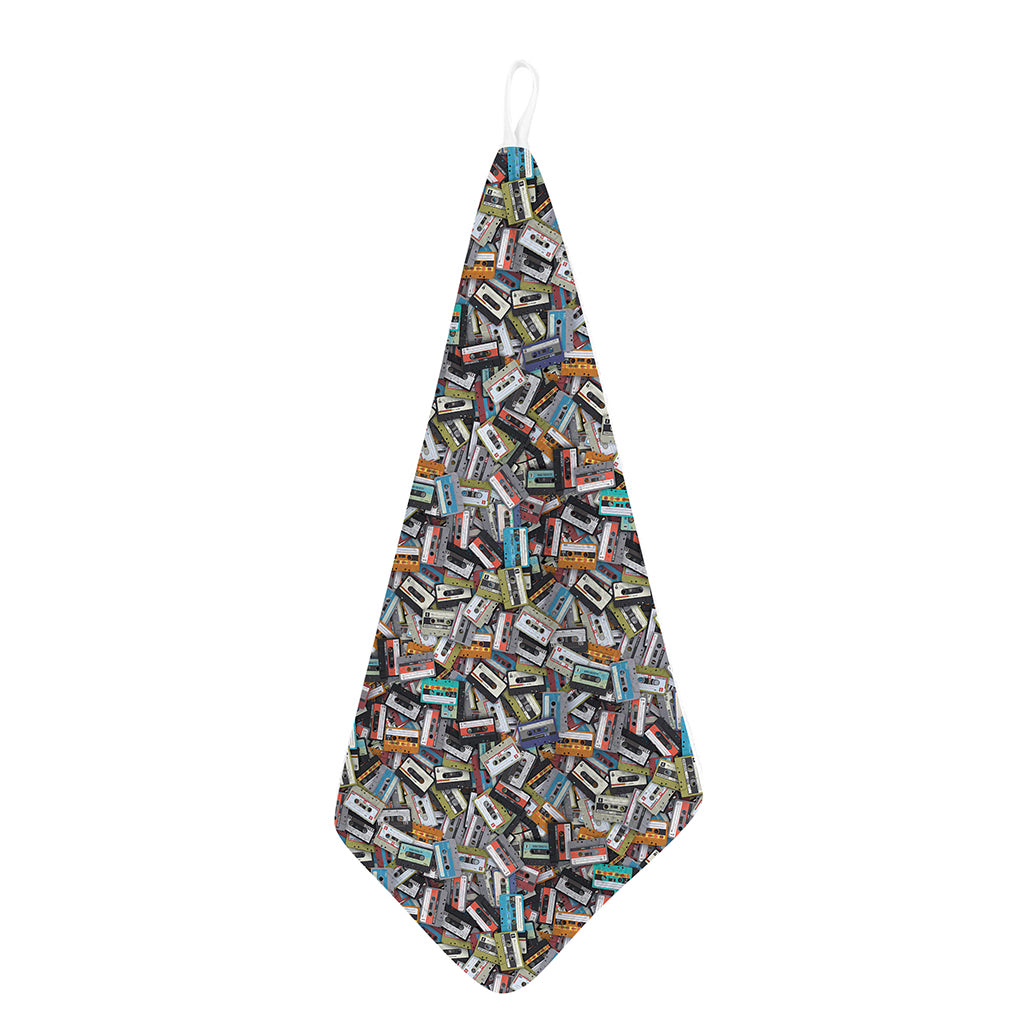 Old Cassette Tape Print Hand Towel