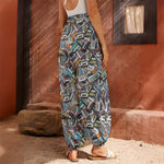 Old Cassette Tape Print Harem Pants