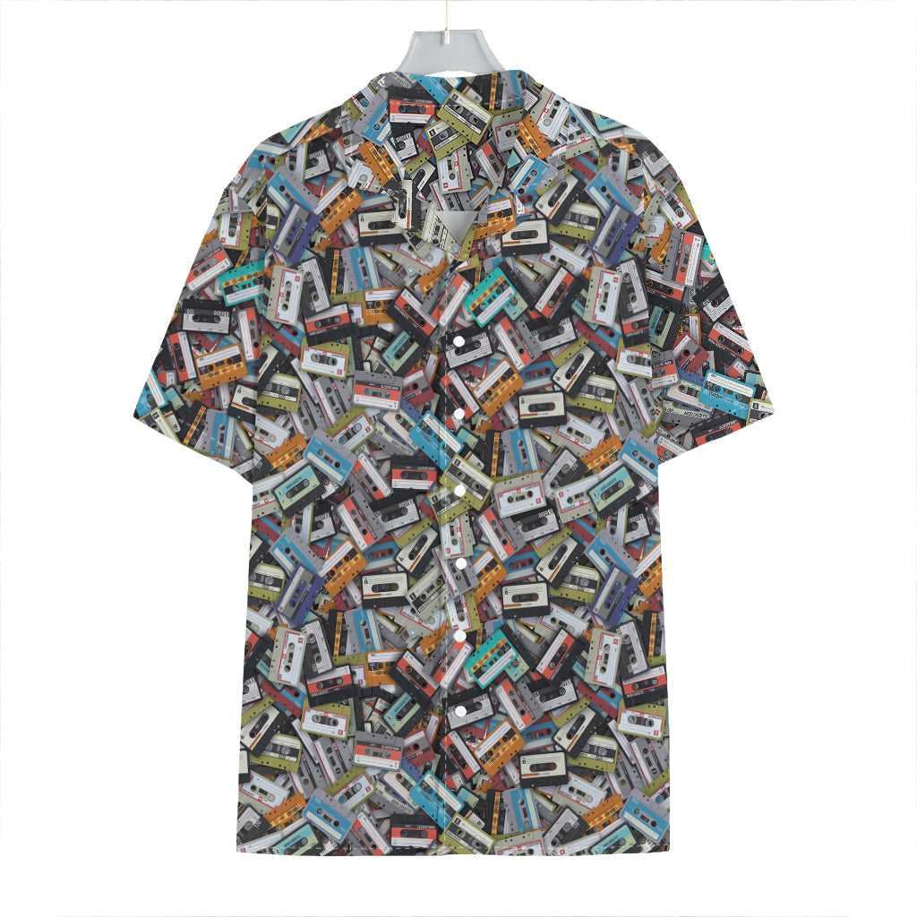 Old Cassette Tape Print Hawaiian Shirt