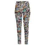 Old Cassette Tape Print High-Waisted Pocket Leggings