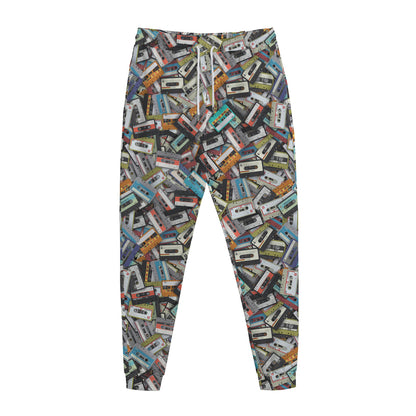 Old Cassette Tape Print Jogger Pants