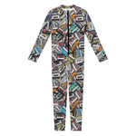 Old Cassette Tape Print Jumpsuit