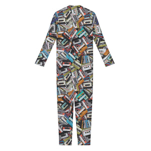 Old Cassette Tape Print Jumpsuit