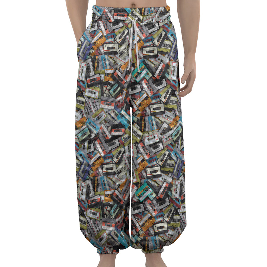 Old Cassette Tape Print Lantern Pants