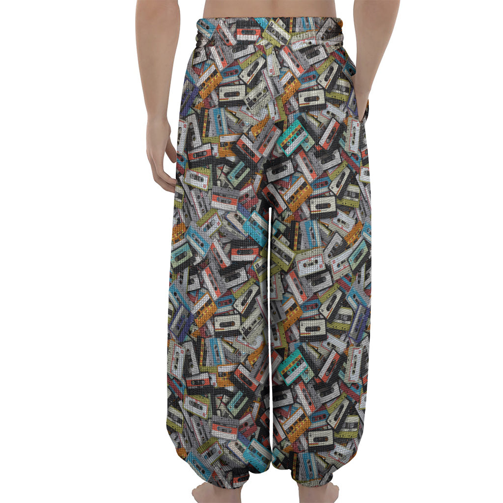 Old Cassette Tape Print Lantern Pants