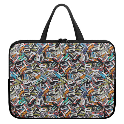 Old Cassette Tape Print Laptop Sleeve With Handle