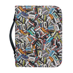 Old Cassette Tape Print Leather Bible Cover