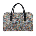 Old Cassette Tape Print Leather Duffel Bag