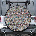 Old Cassette Tape Print Leather Spare Tire Cover