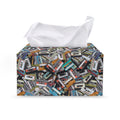 Old Cassette Tape Print Leather Tissue Box Cover