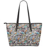 Old Cassette Tape Print Leather Tote Bag