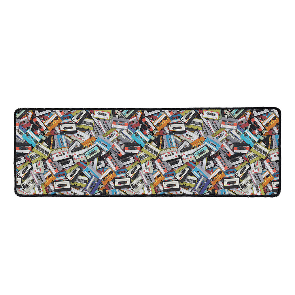 Old Cassette Tape Print Long Kitchen Mat