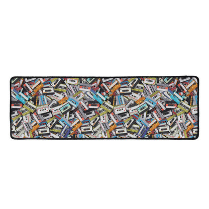 Old Cassette Tape Print Long Kitchen Mat