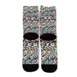 Old Cassette Tape Print Long Socks