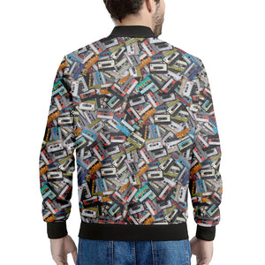 Old Cassette Tape Print Men's Bomber Jacket