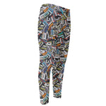 Old Cassette Tape Print Men's Compression Pants
